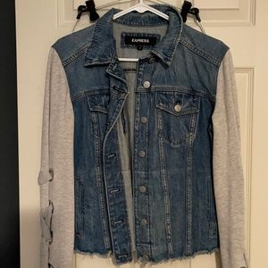 Jean Jacky with sweatshirt sleeve